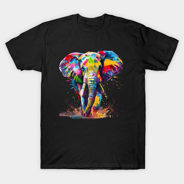 Elephant Colorful Art Design for Animals Love T-Shirt by karishmamakeia